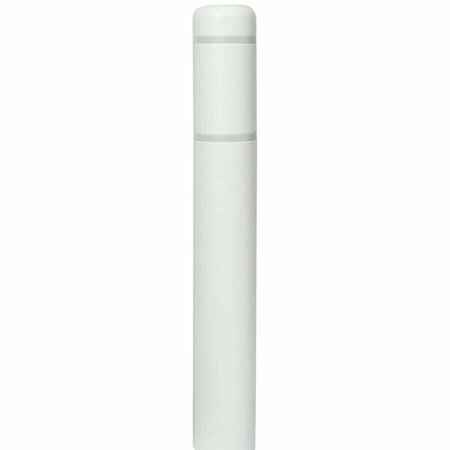 INNOPLAST BollardGard 7 1/8'' x 72'' White Bollard Cover with White Reflective Stripes BC772WW 269BC772WW